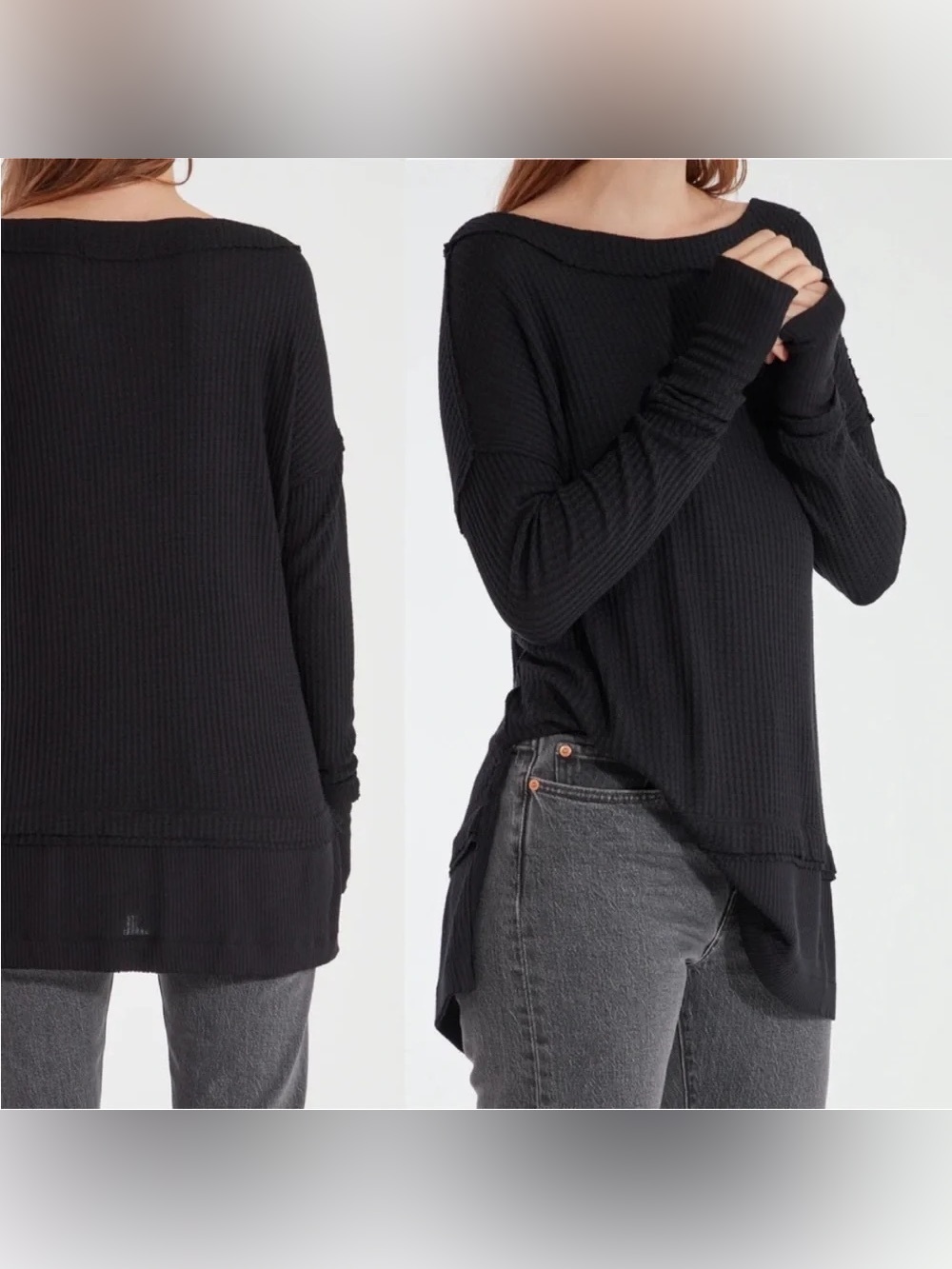 Free People North Shore Thermal Sweater Tunic Top